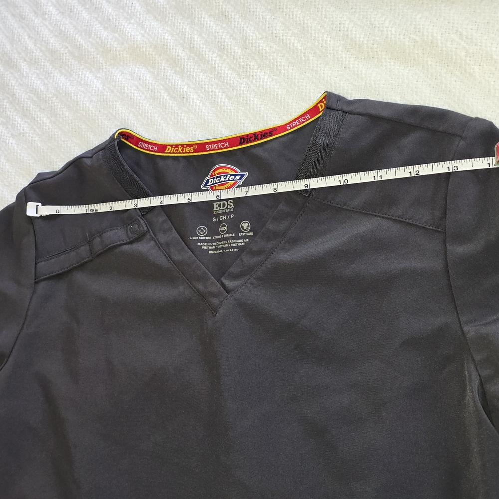 Dickies Women's V-Neck Scrub Top - Dark Gray Size Small - Picture 6 of 9